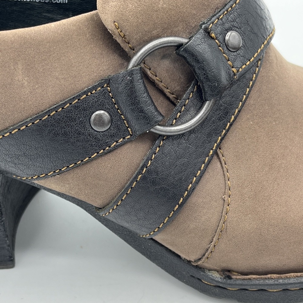 Born Leather Strappy Booties Womens US 8.5 M EU 40 Slip On Harness Chunky Heel - Picture 14 of 16